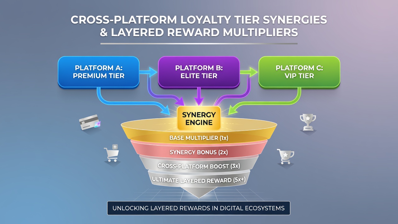 Player dashboard displaying synced loyalty tiers and active multiplier layers across devices