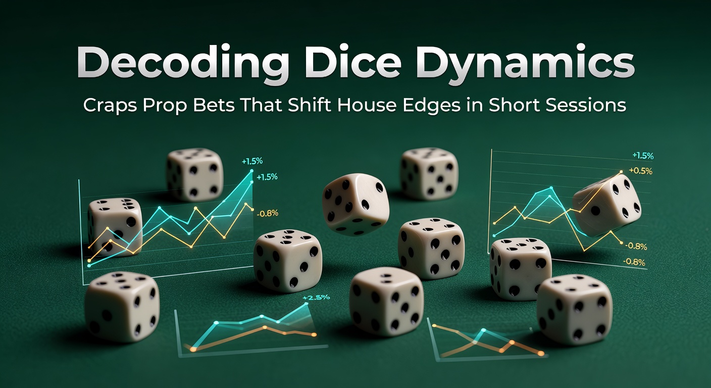 Craps table with prop bets highlighted during a lively casino session, dice mid-roll