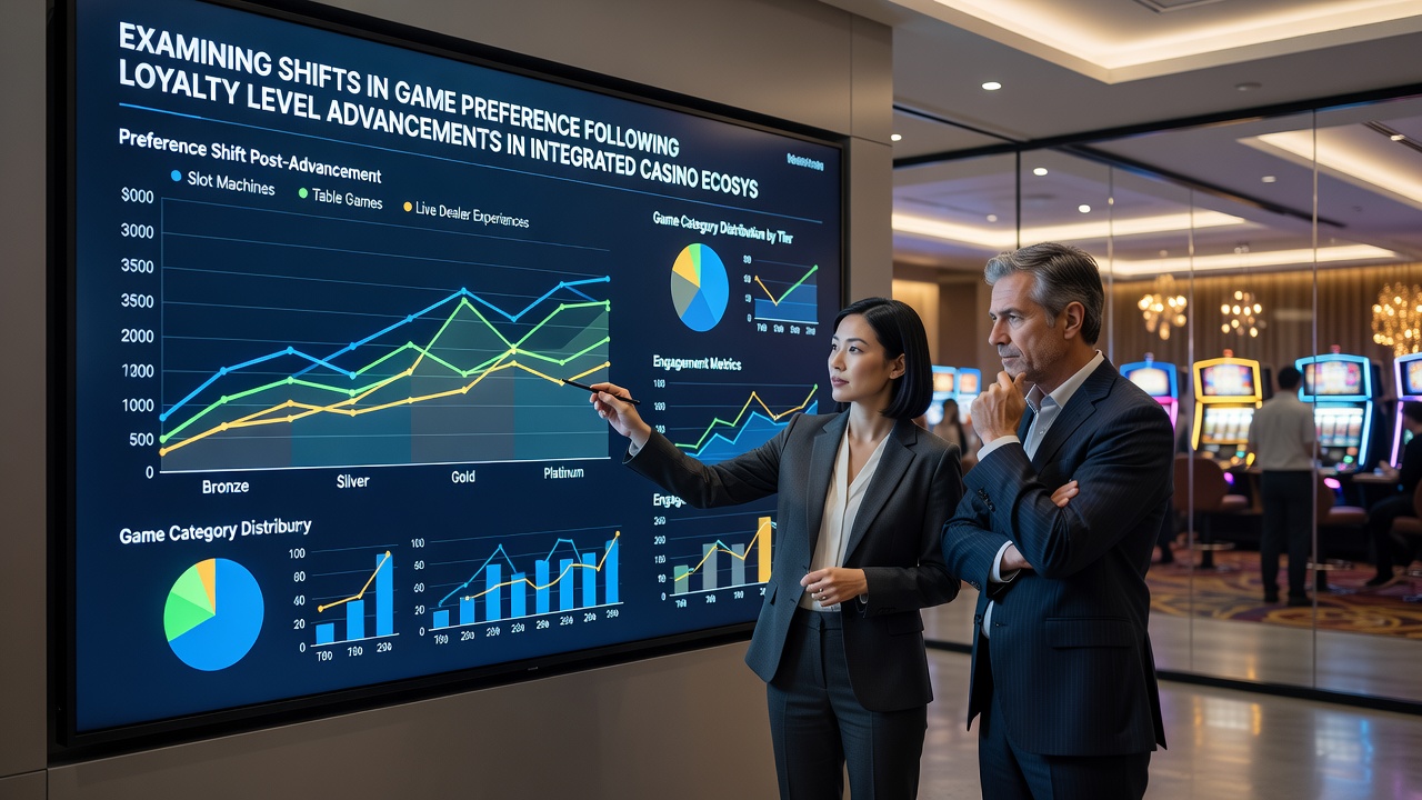 Player reviewing loyalty dashboard on mobile device inside casino lounge