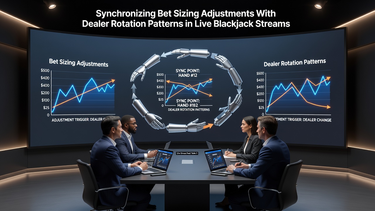 Live blackjack stream interface showing dealer rotation indicators and bet placement zones