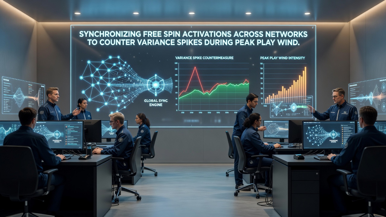 Screenshot of casino operations dashboard displaying real-time free spin synchronization metrics and variance smoothing indicators
