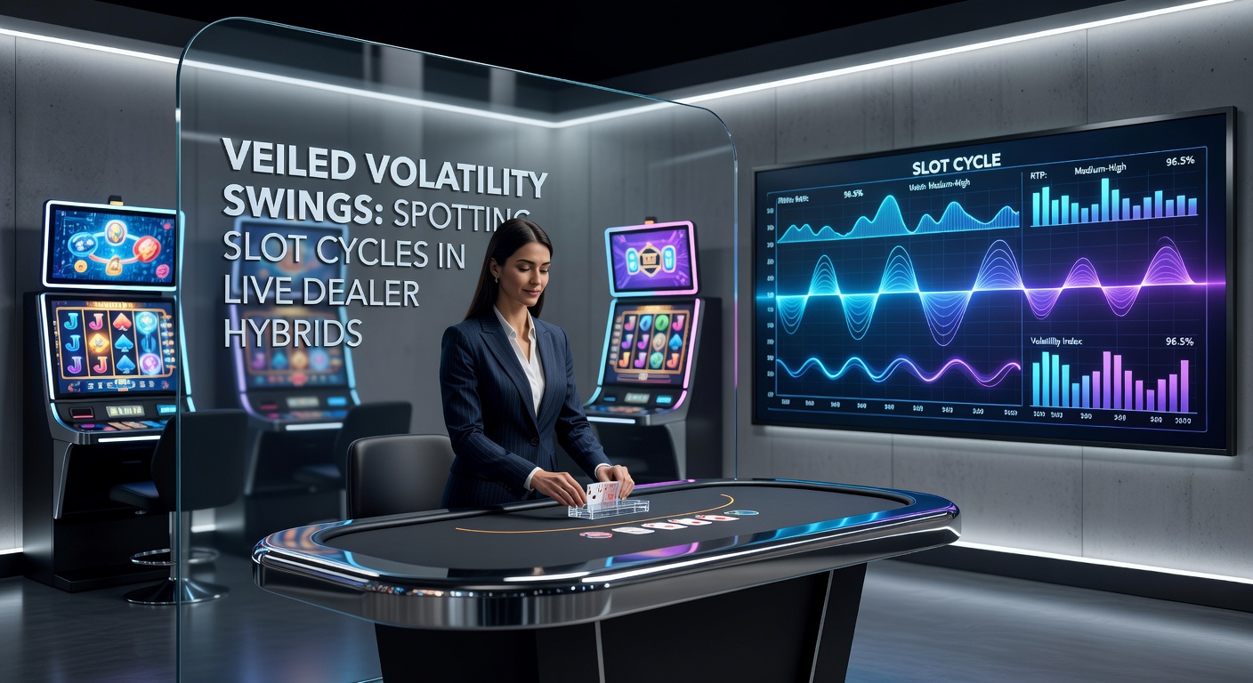 Live dealer hybrid game interface showing slot reels with a charismatic host interacting in real-time, highlighting payout meters during a volatility swing