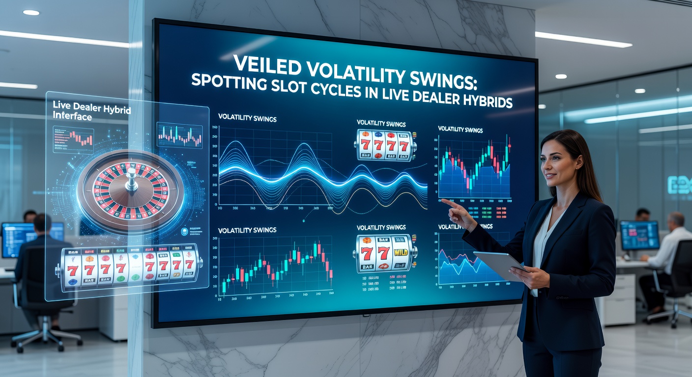 Close-up of slot cycle chart overlaid on a live dealer hybrid screen, illustrating hot and cold streaks with payout data points during a session